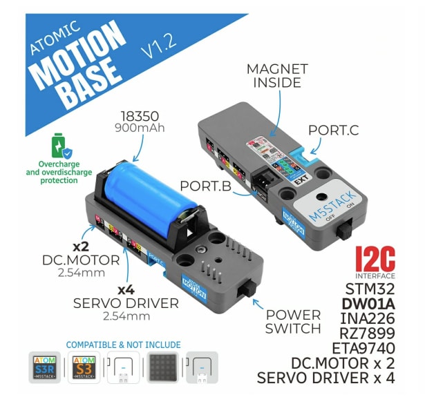 M5Stack Atomic Motion Base v1.2